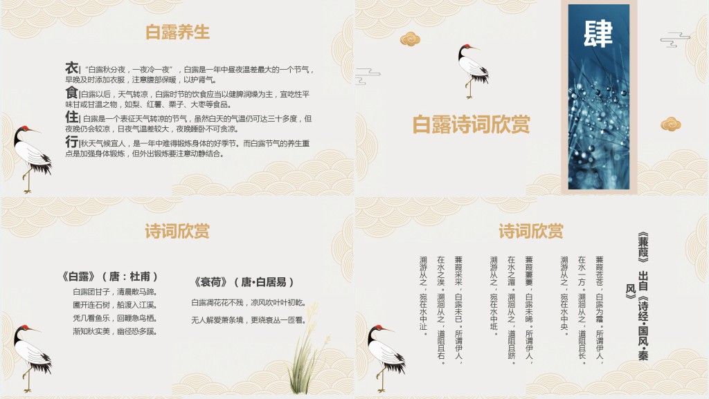 介绍节气白露的风俗PPT模板 介绍节气白露的风俗PPT模板