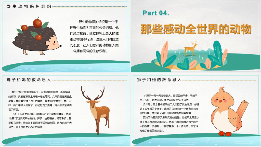 世界动物日的由来详细PPT模板
