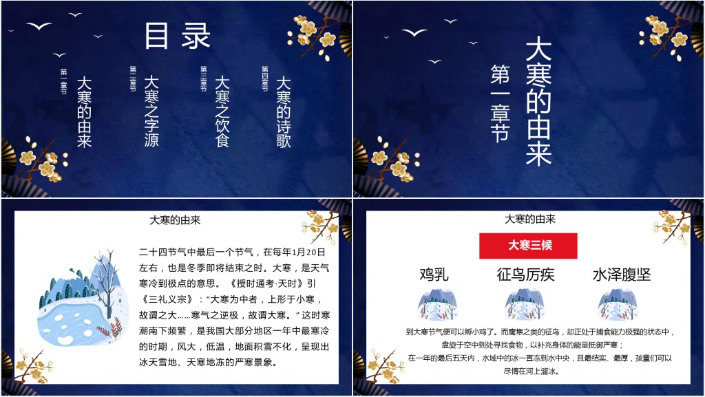 大寒的节气及由来PPT模板 大寒的节气及由来PPT模板