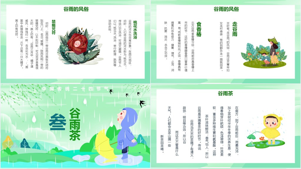 谷雨节气来历介绍PPT模板 谷雨节气来历介绍PPT模板