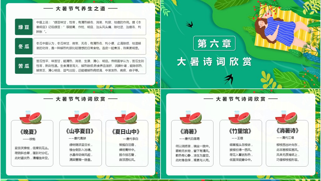 大暑节气介绍详细PPT模板 大暑节气介绍详细PPT模板