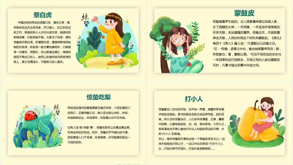 惊蛰节气气候特点变化PPT模板 惊蛰节气气候特点变化PPT模板