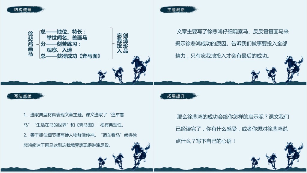 小学二年级徐悲鸿画马课文教案PPT课件 小学二年级徐悲鸿画马课文教案PPT课件