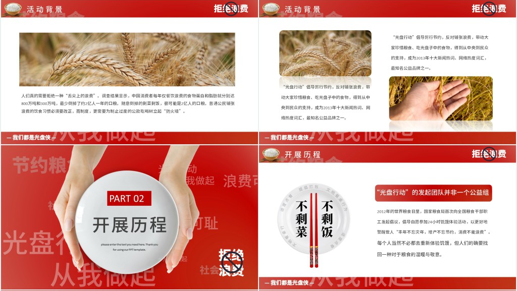 企业开展光盘行动活动PPT模板 企业开展光盘行动活动PPT模板