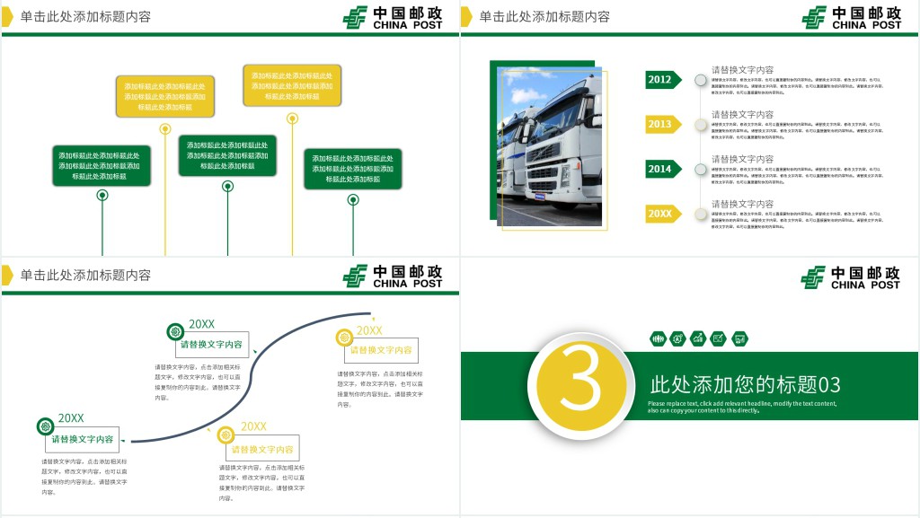 中国邮政配送中心PPT模板 中国邮政配送中心PPT模板