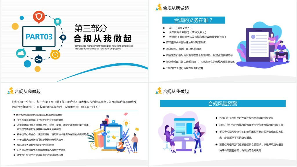 银行新员工合规管理培训动态PPT模板