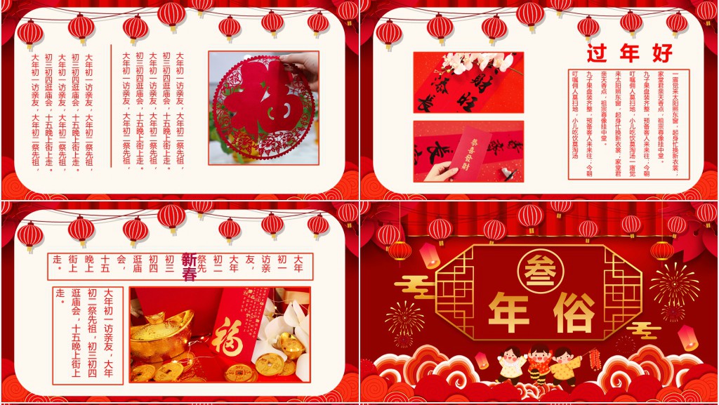 除夕夜的习俗与寓意PPT模板