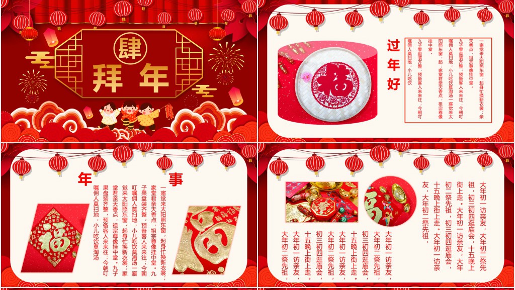 除夕夜的习俗与寓意PPT模板