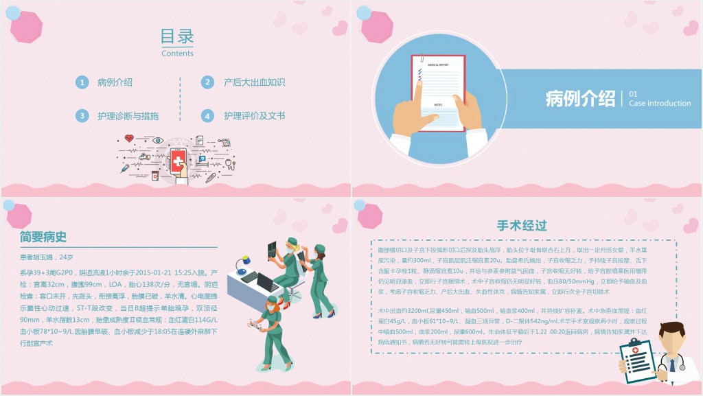 产后大出血护理查房文档PPT模板 产后大出血护理查房文档PPT模板