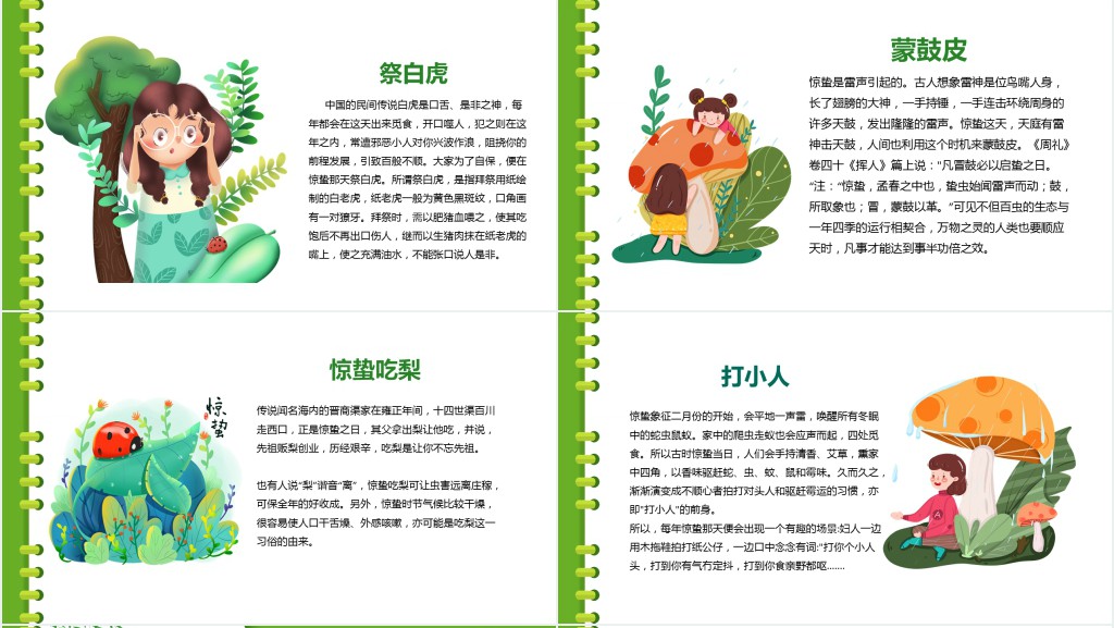 惊蛰节气由来习俗PPT模板 惊蛰节气由来习俗PPT模板