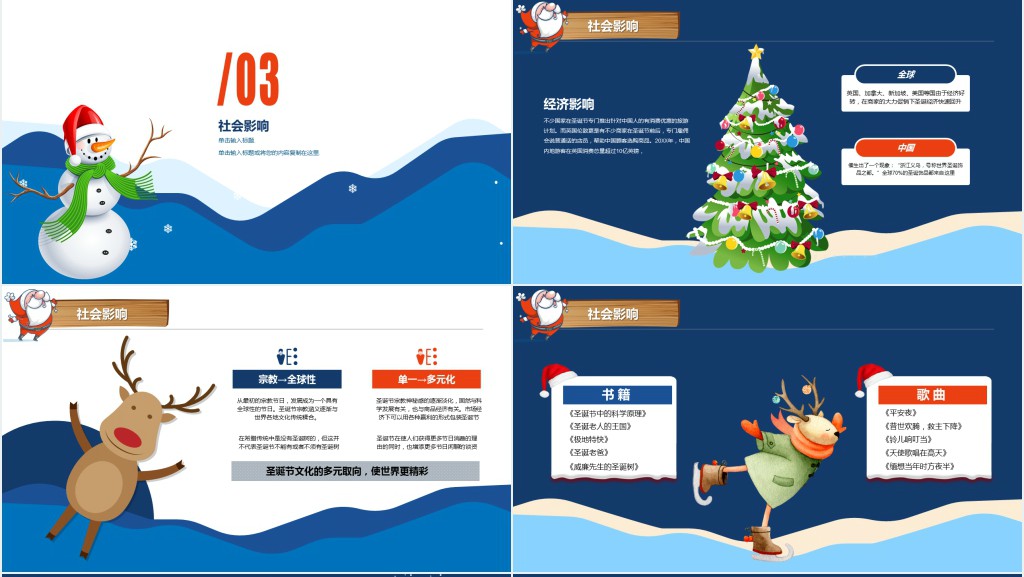 卡通风圣诞节活动主题班会PPT模板 卡通风圣诞节活动主题班会PPT模板