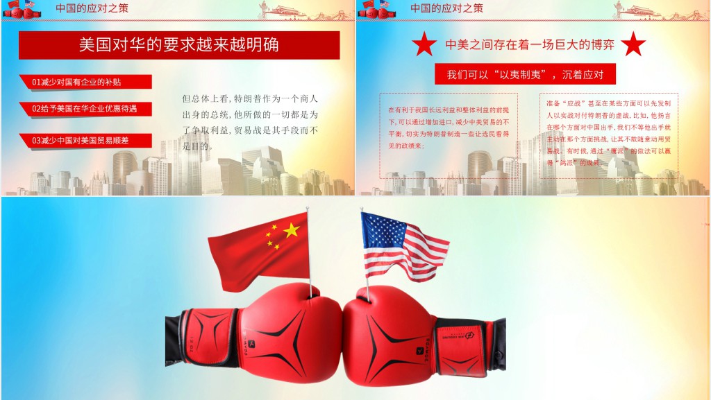 中美贸易战分析PPT模板 中美贸易战分析PPT模板