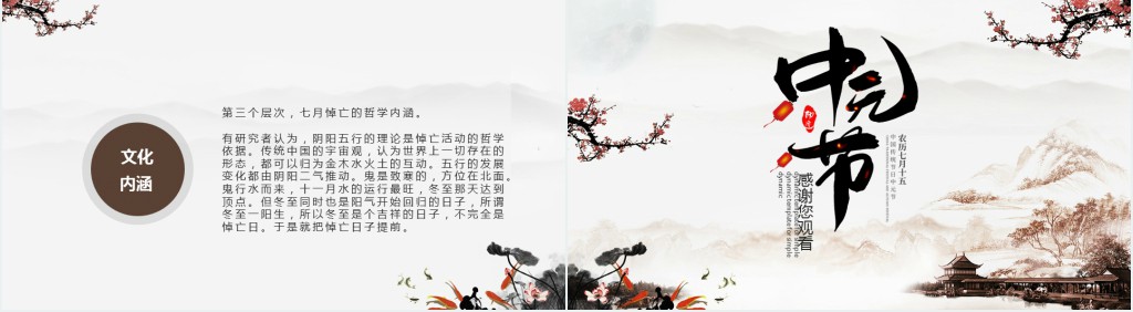 中元节的由来风俗PPT模板 中元节的由来风俗PPT模板