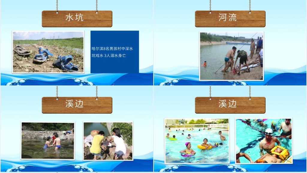 卡通校园防溺水PPT 卡通校园防溺水PPT
