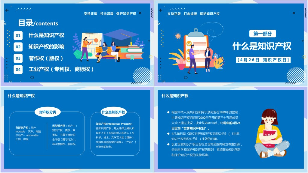世界知识产权日主题PPT模板 世界知识产权日主题PPT模板