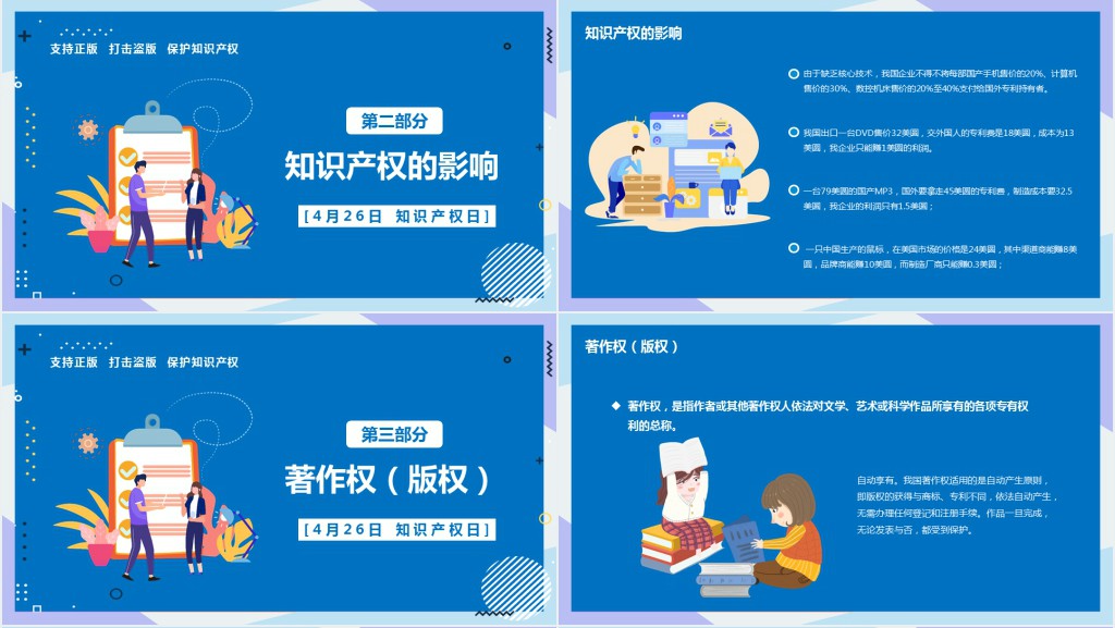 世界知识产权日主题PPT模板 世界知识产权日主题PPT模板
