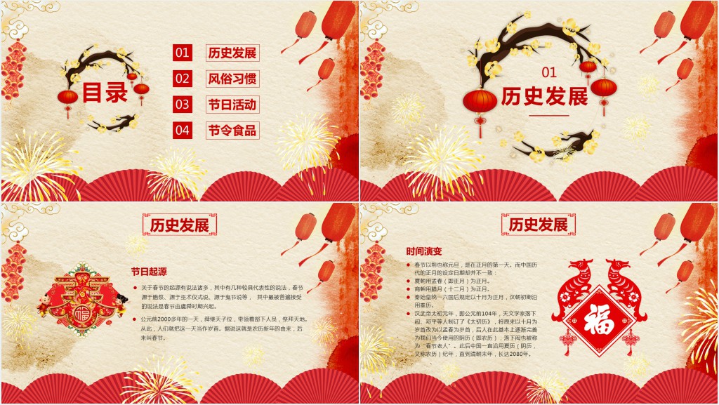 春节前后习俗大全介绍PPT模板 春节前后习俗大全介绍PPT模板