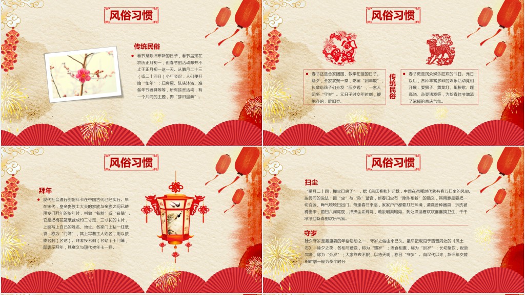 春节前后习俗大全介绍PPT模板 春节前后习俗大全介绍PPT模板
