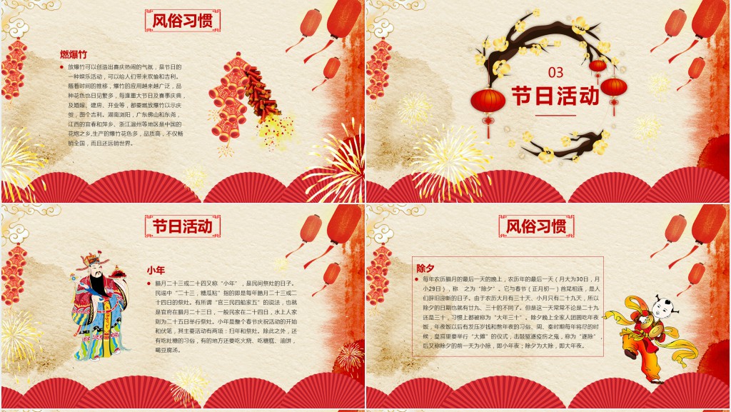 春节前后习俗大全介绍PPT模板 春节前后习俗大全介绍PPT模板