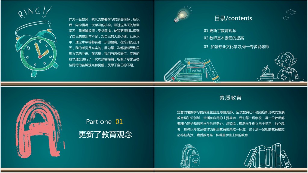 暑假教师专项培训心得感悟PPT模板 暑假教师专项培训心得感悟PPT模板