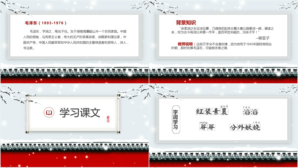 人教版九年级语文沁园春雪课文PPT课件 人教版九年级语文沁园春雪课文PPT课件