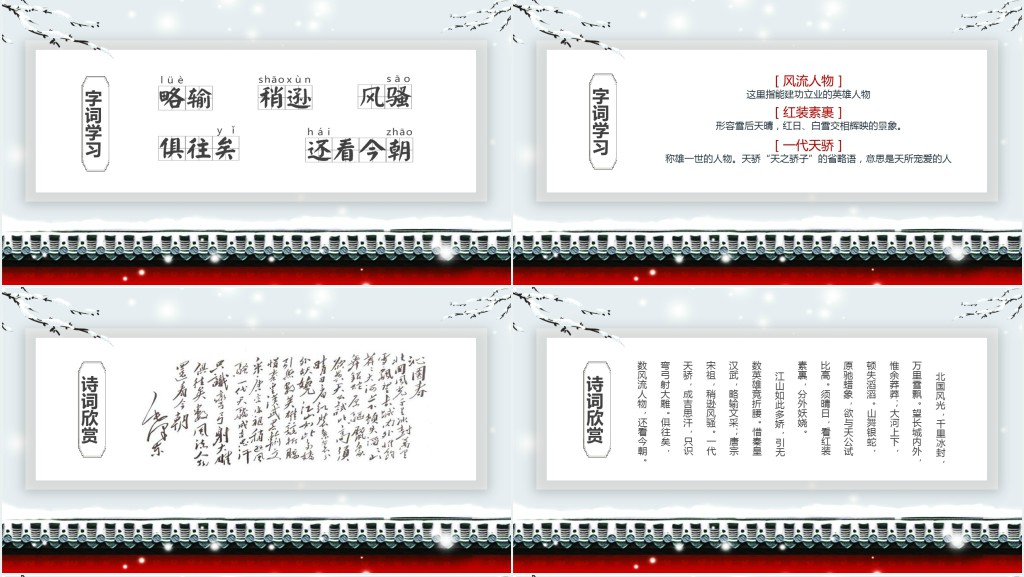 人教版九年级语文沁园春雪课文PPT课件 人教版九年级语文沁园春雪课文PPT课件
