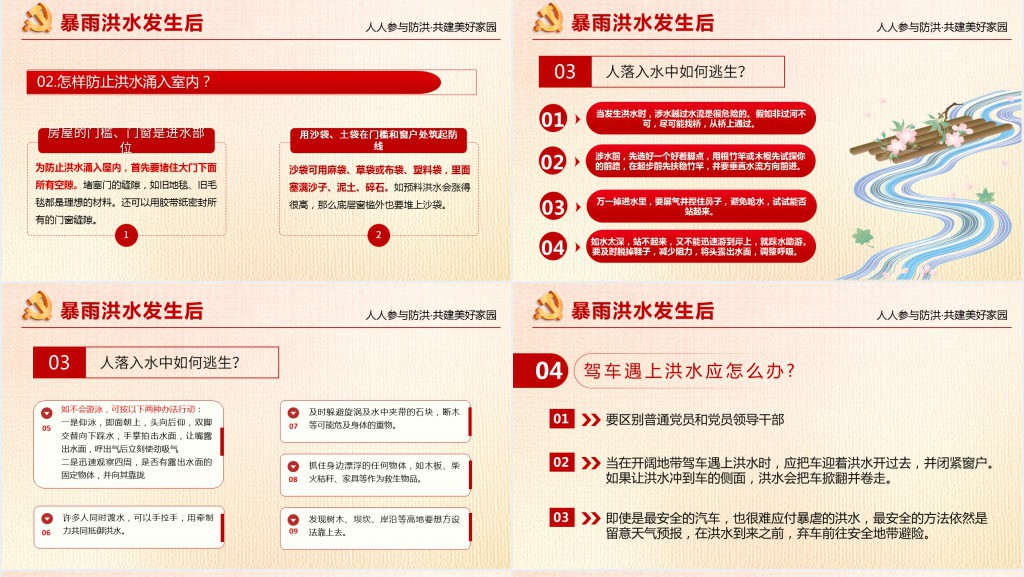 夏季洪灾自救知识PPT课件 夏季洪灾自救知识PPT课件