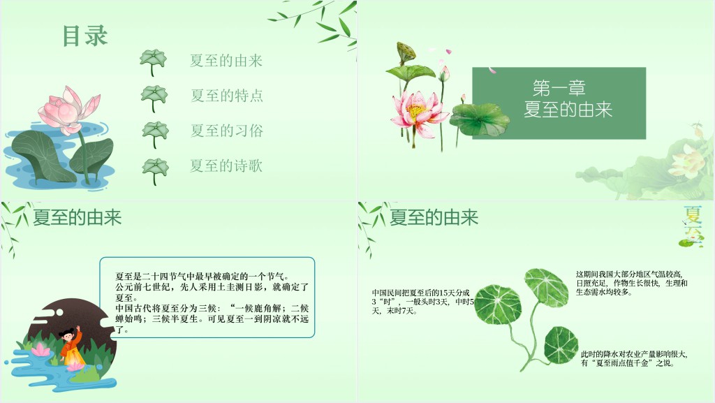 夏至讲解PPT模板 夏至讲解PPT模板