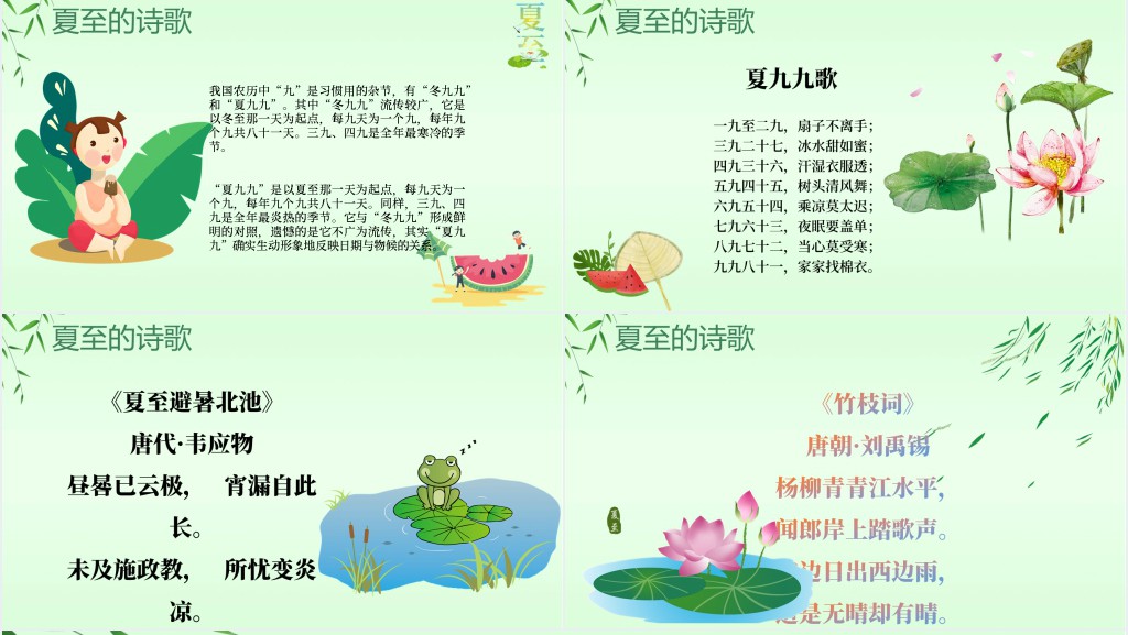 夏至讲解PPT模板 夏至讲解PPT模板