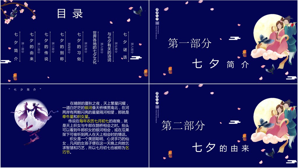 介绍一下七夕情人节PPT模板 介绍一下七夕情人节PPT模板