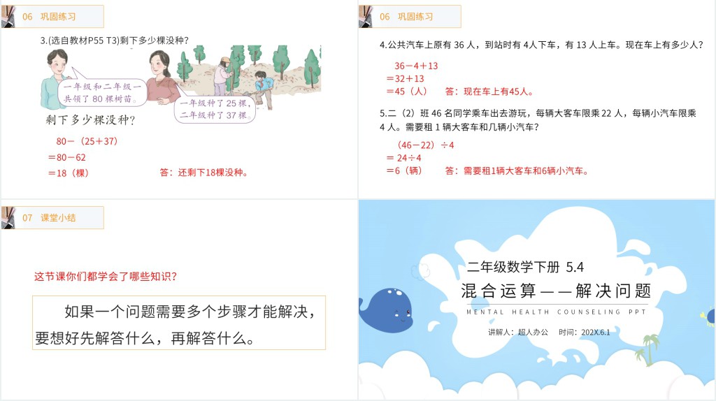 二年级数学下册混合运算解决问题PPT课件 二年级数学下册混合运算解决问题PPT课件
