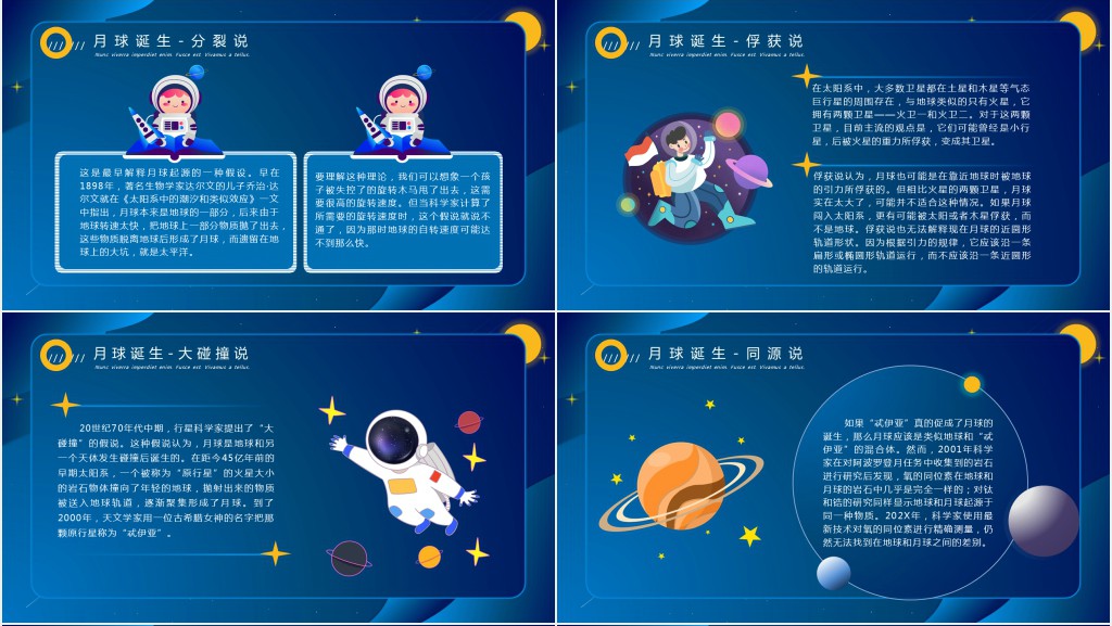 月球人类月球日意义PPT模板