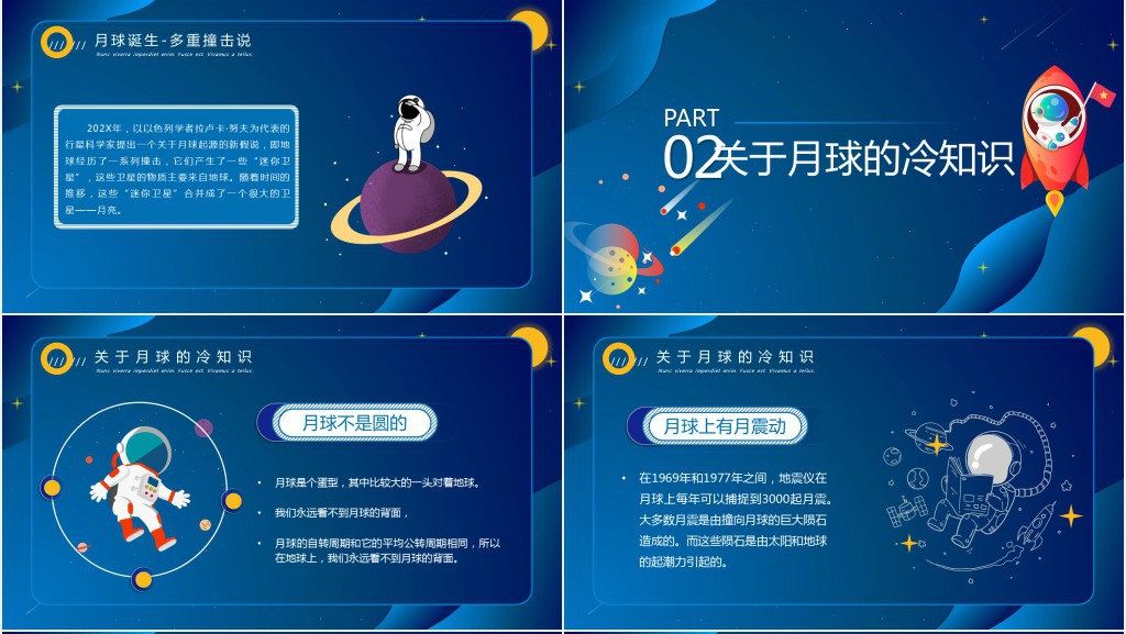 月球人类月球日意义PPT模板