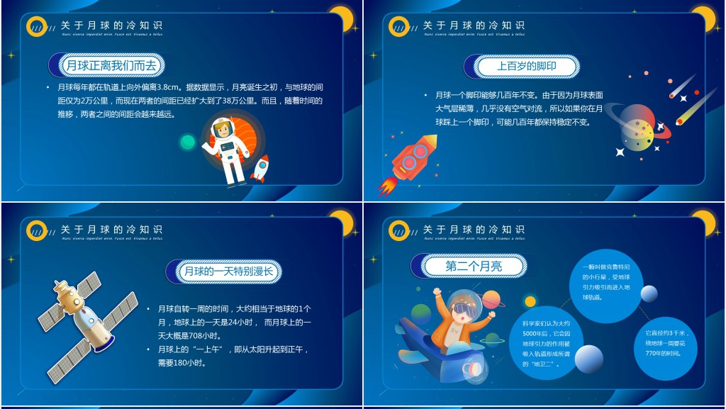 月球人类月球日意义PPT模板