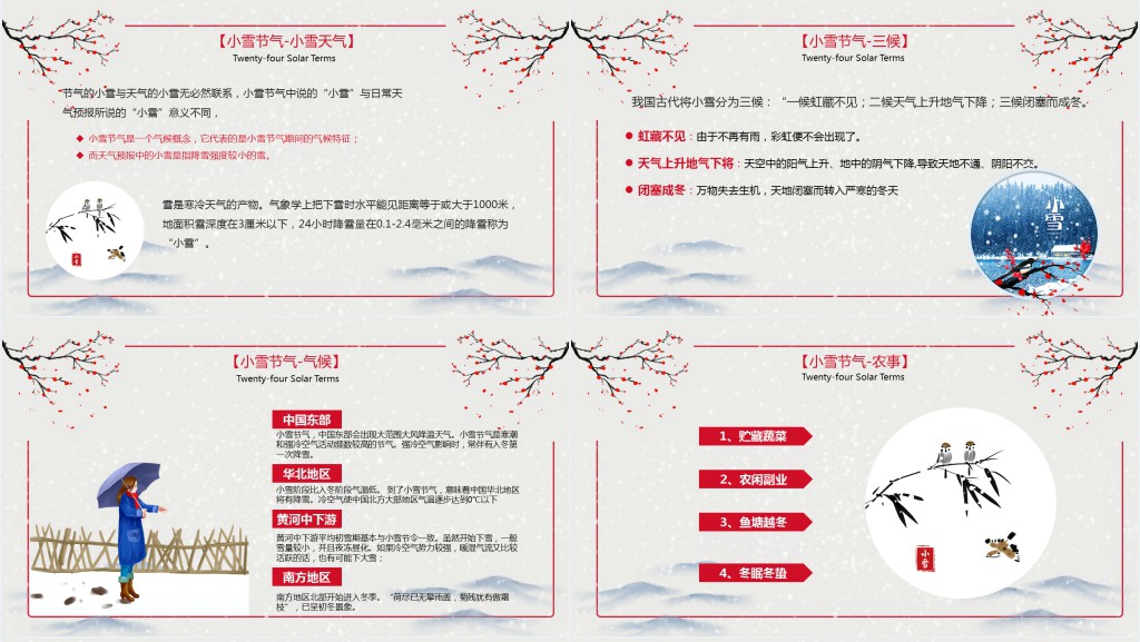 小雪的节气由来教学PPT模板 小雪的节气由来教学PPT模板