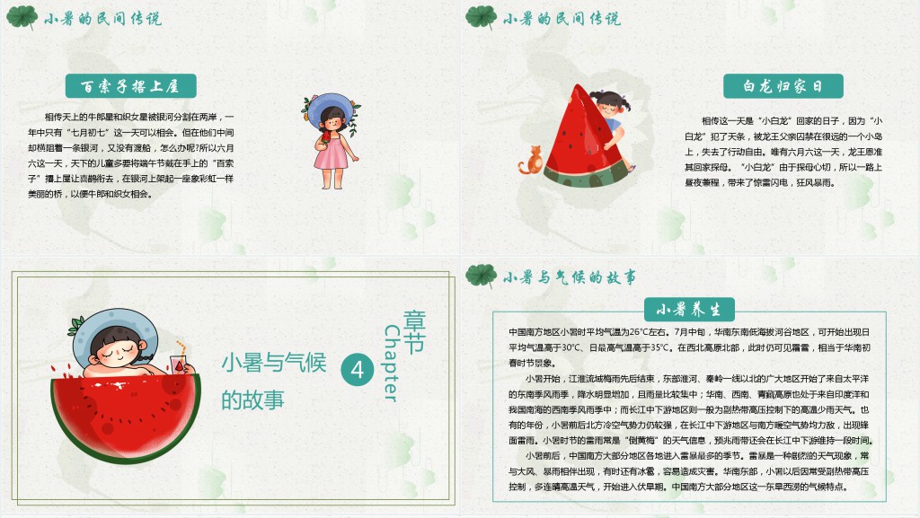 小暑节气习俗PPT模板 小暑节气习俗PPT模板