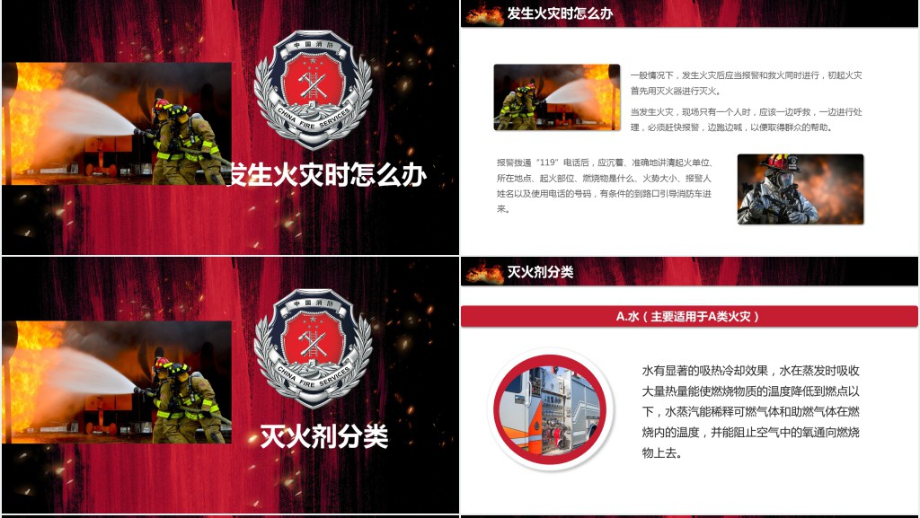 详细的消防培训知识PPT模板 详细的消防培训知识PPT模板