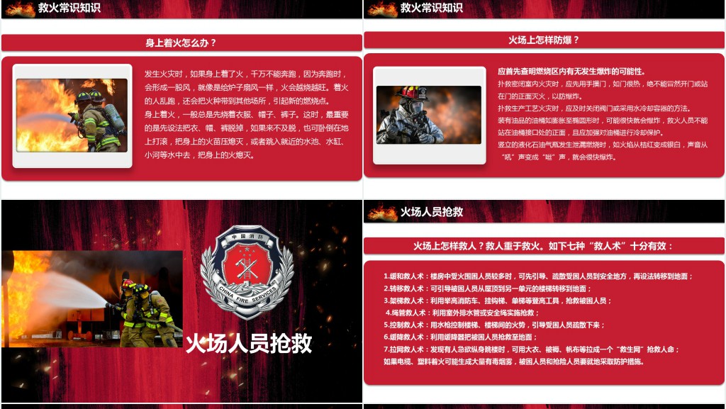 详细的消防培训知识PPT模板 详细的消防培训知识PPT模板