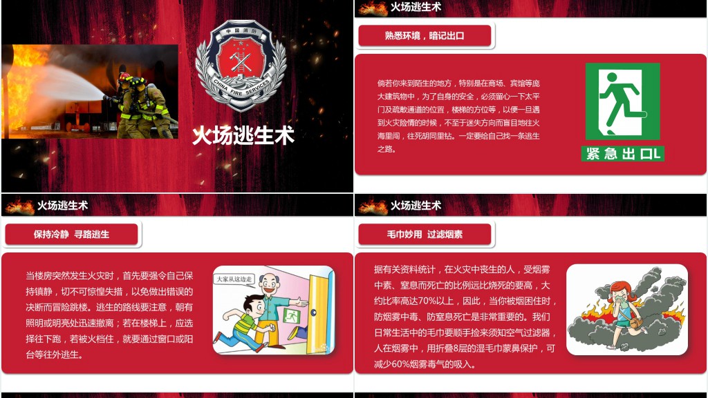详细的消防培训知识PPT模板 详细的消防培训知识PPT模板
