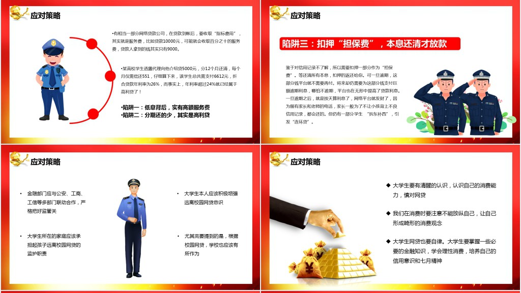 校园贷款骗局如何防治诈骗PPT模板 校园贷款骗局如何防治诈骗PPT模板