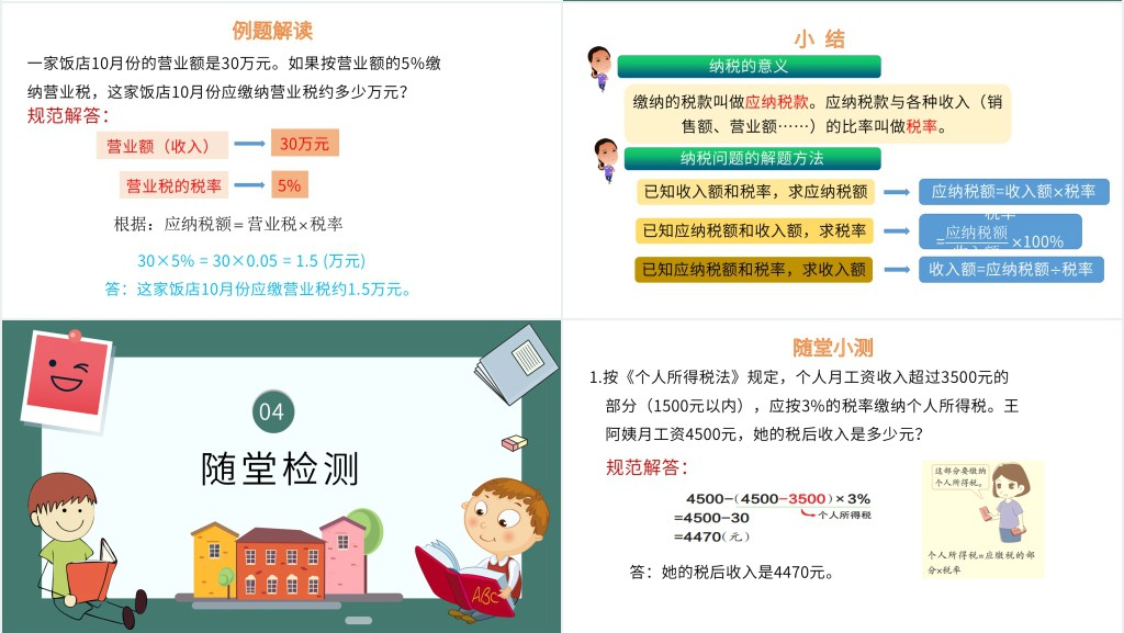 小学六年级百分数税率PPT 小学六年级百分数税率PPT