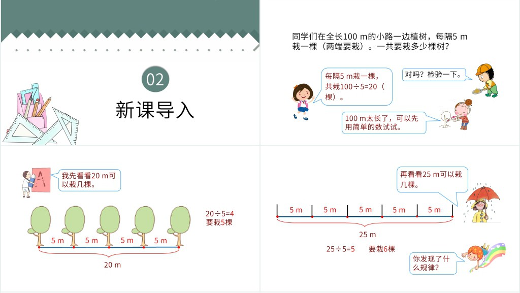 植树问题两端都栽教学ppt 植树问题两端都栽教学ppt