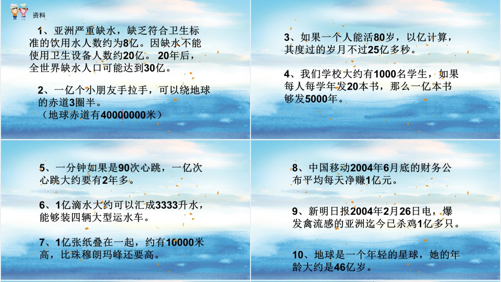 四年级数学一亿有多大教案PPT课件