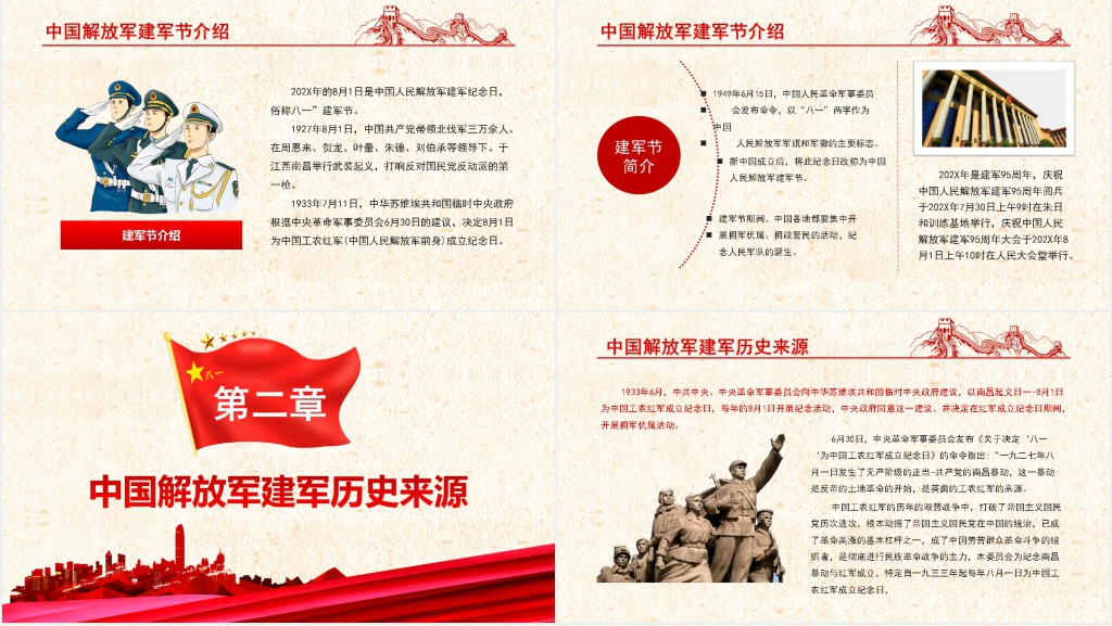 中国人民解放军八一建军节PPT模板 中国人民解放军八一建军节PPT模板
