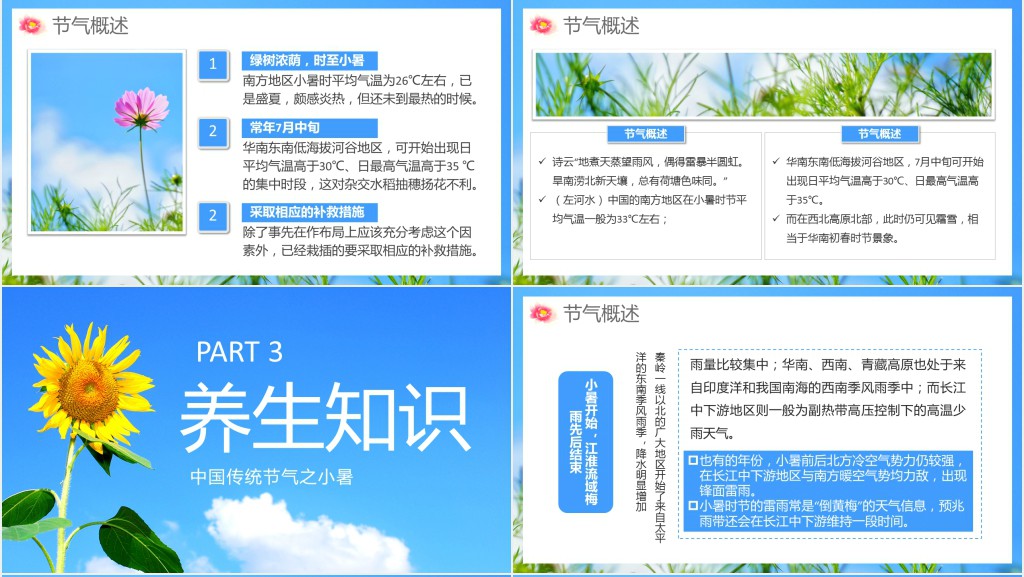 二十四节气养生之小暑养生PPT模板 二十四节气养生之小暑养生PPT模板