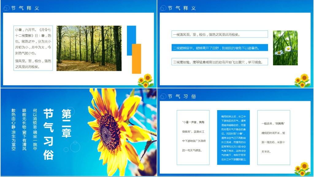 小暑节气的特点和风俗PPT模板 小暑节气的特点和风俗PPT模板