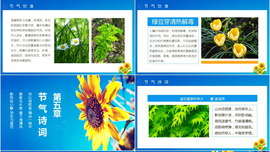 小暑节气的特点和风俗PPT模板 小暑节气的特点和风俗PPT模板