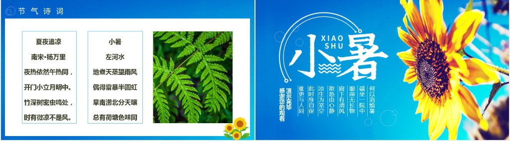 小暑节气的特点和风俗PPT模板 小暑节气的特点和风俗PPT模板