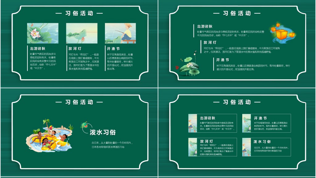 清新绿色二十四节气之处暑PPT模板 清新绿色二十四节气之处暑PPT模板