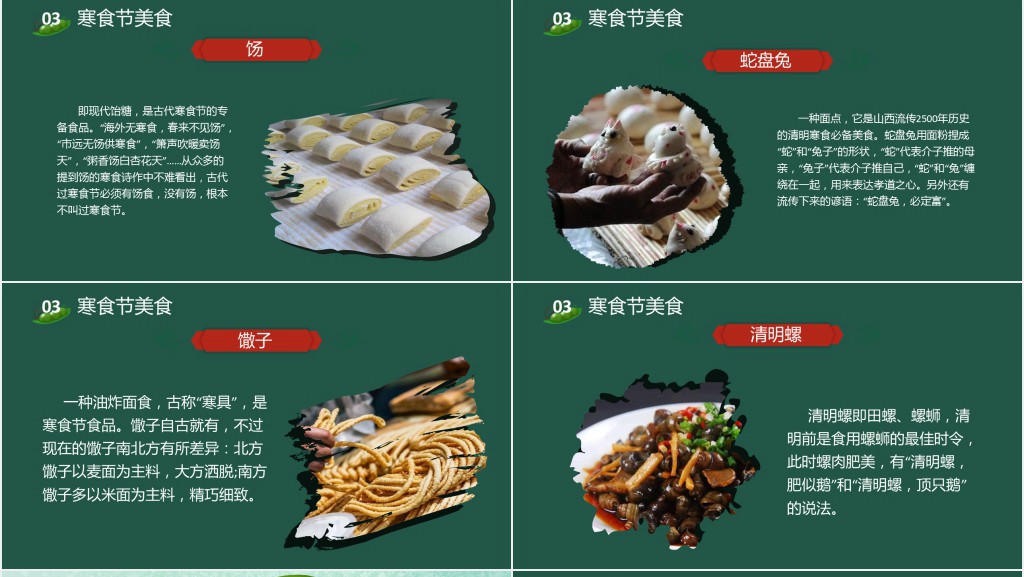 寒食节的来历和习俗PPT模板 寒食节的来历和习俗PPT模板